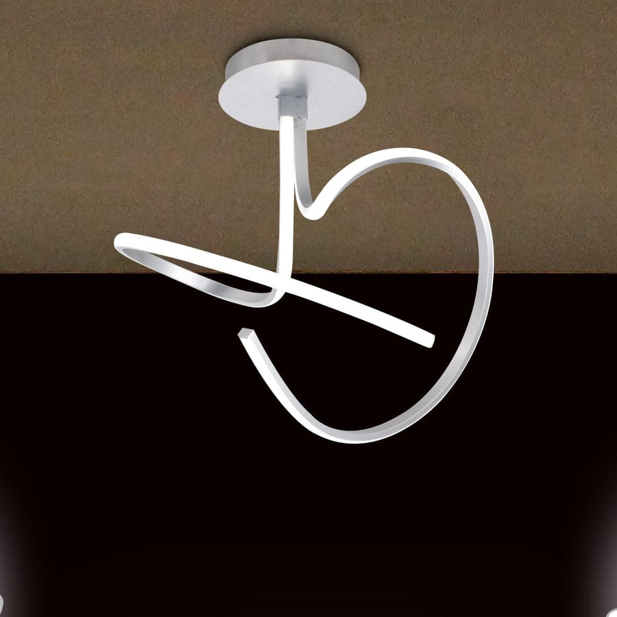 KILEY ALUMINIUM CEILING LAMP SILVER D40 CM LED 39W NATURAL LIGHT - best price from Maltashopper.com BR420007598