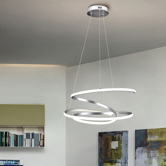 KILEY ALUMINIUM CHANDELIER SILVER D54 CM LED 45W NATURAL LIGHT - best price from Maltashopper.com BR420007599