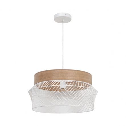 Bricocenter KANEL METAL AND WOOD CHANDELIER WHITE E27=46W