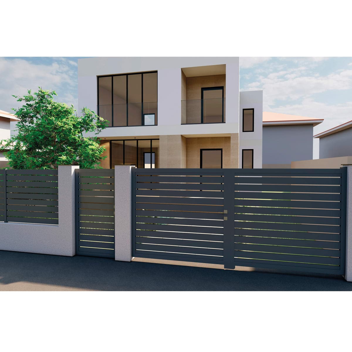 Bricocenter SET OF 4 SLATS MAIA 120 OPEN GREY 7016 20X120X1480 MM