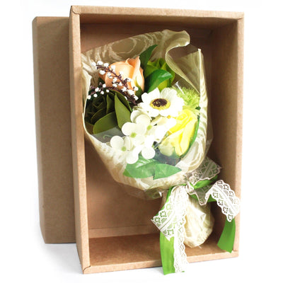 Boxed Hand Soap Flower Bouquet - Green - best price from Maltashopper.com SFB-11