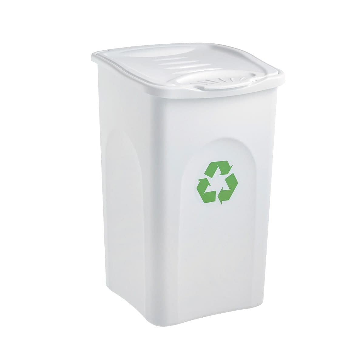 BE-GREEN DUSTBIN 50LT L37 P37 H56CM WHITE PLASTIC ROCKER CLOSURE - best price from Maltashopper.com BR410170833