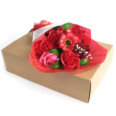 Boxed Hand Soap Flower Bouquet - Red - best price from Maltashopper.com SFB-08
