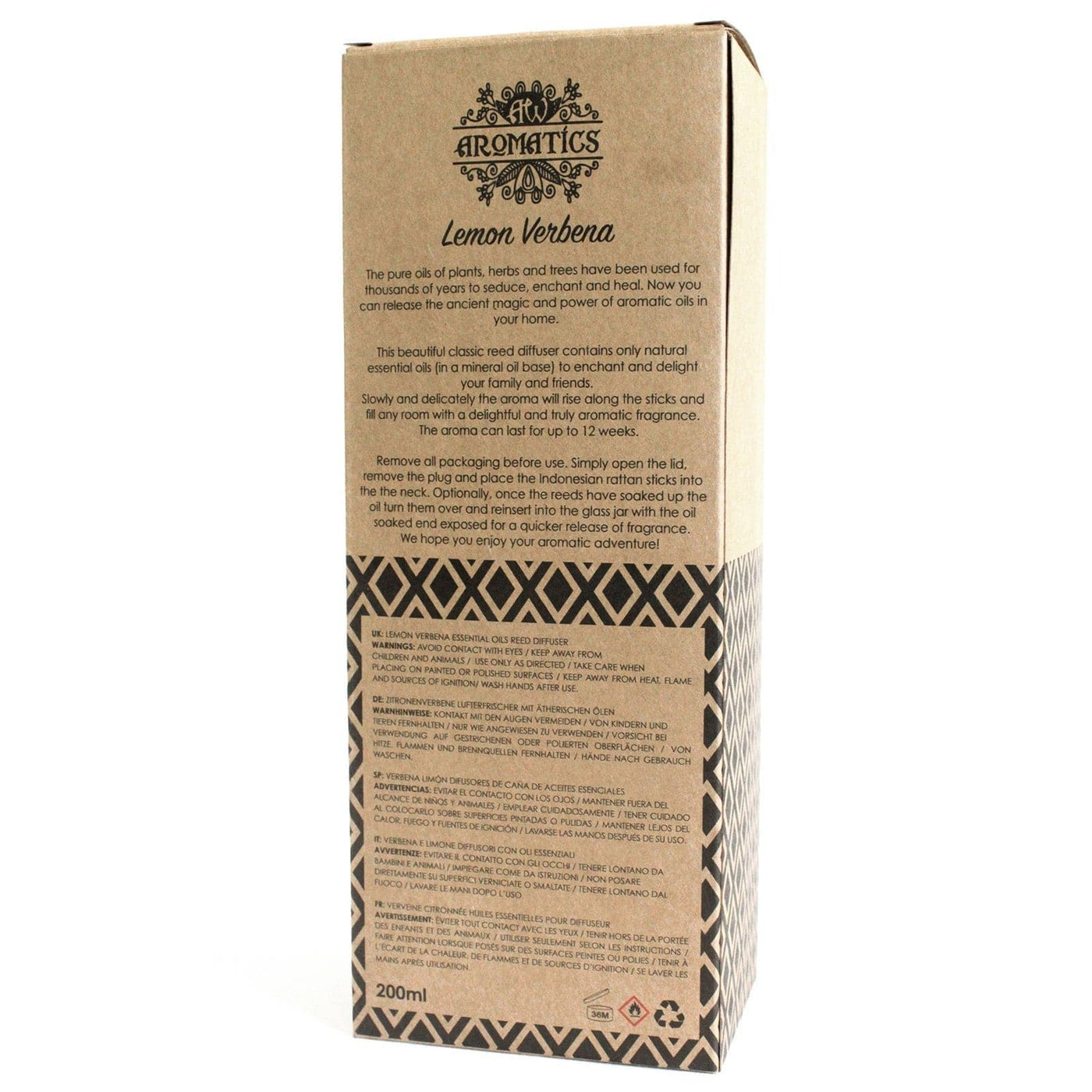 200ml Lemon Verbena Essential Oil Reed Diffuser - best price from Maltashopper.com RDEO-09