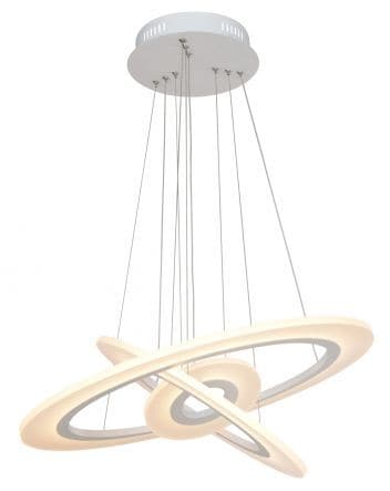 SYKIA METAL CHANDELIER WHITE D60 LED 32W WARM LIGHT - best price from Maltashopper.com BR420002794