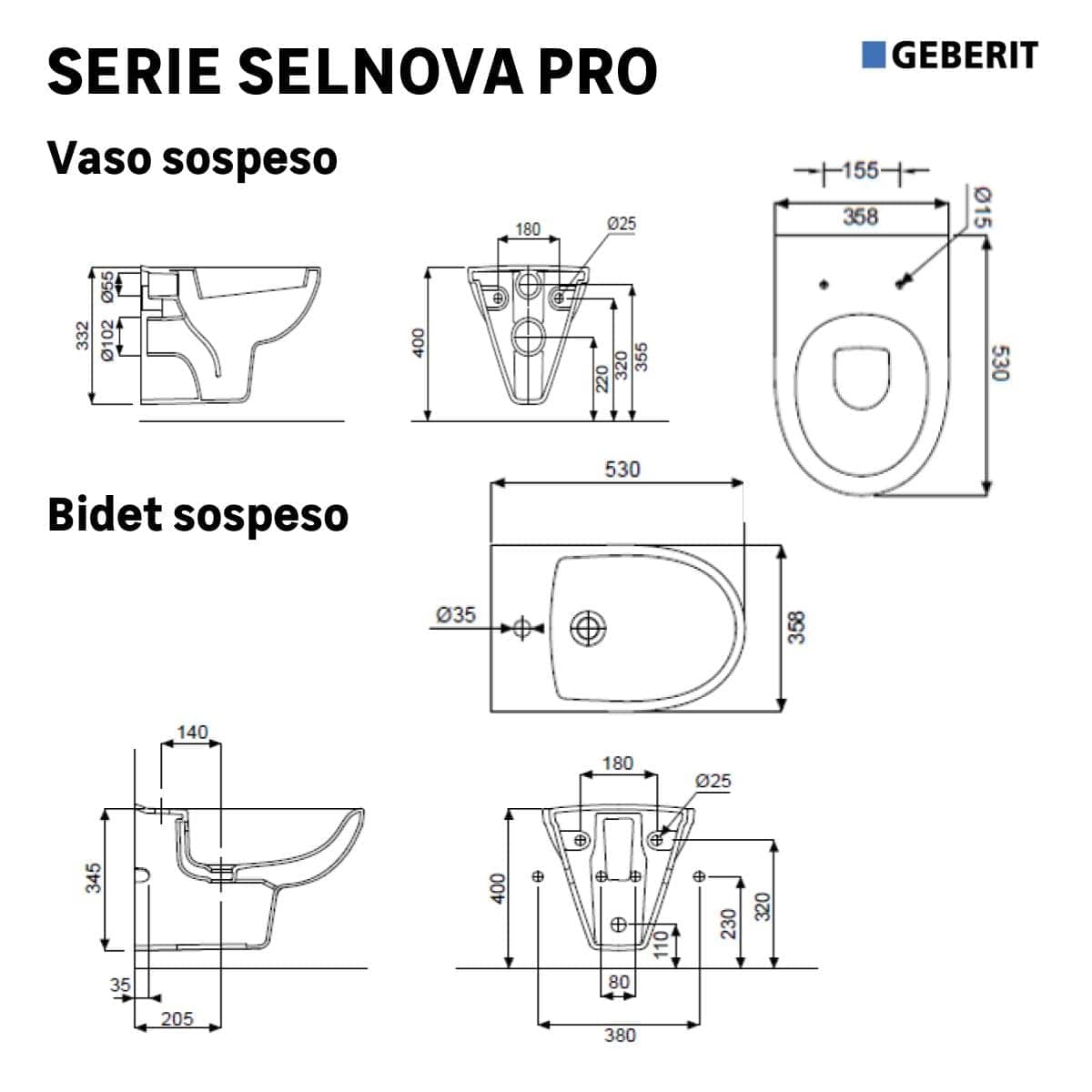 Bricocenter SELNOVA WALL-HUNG TOILET