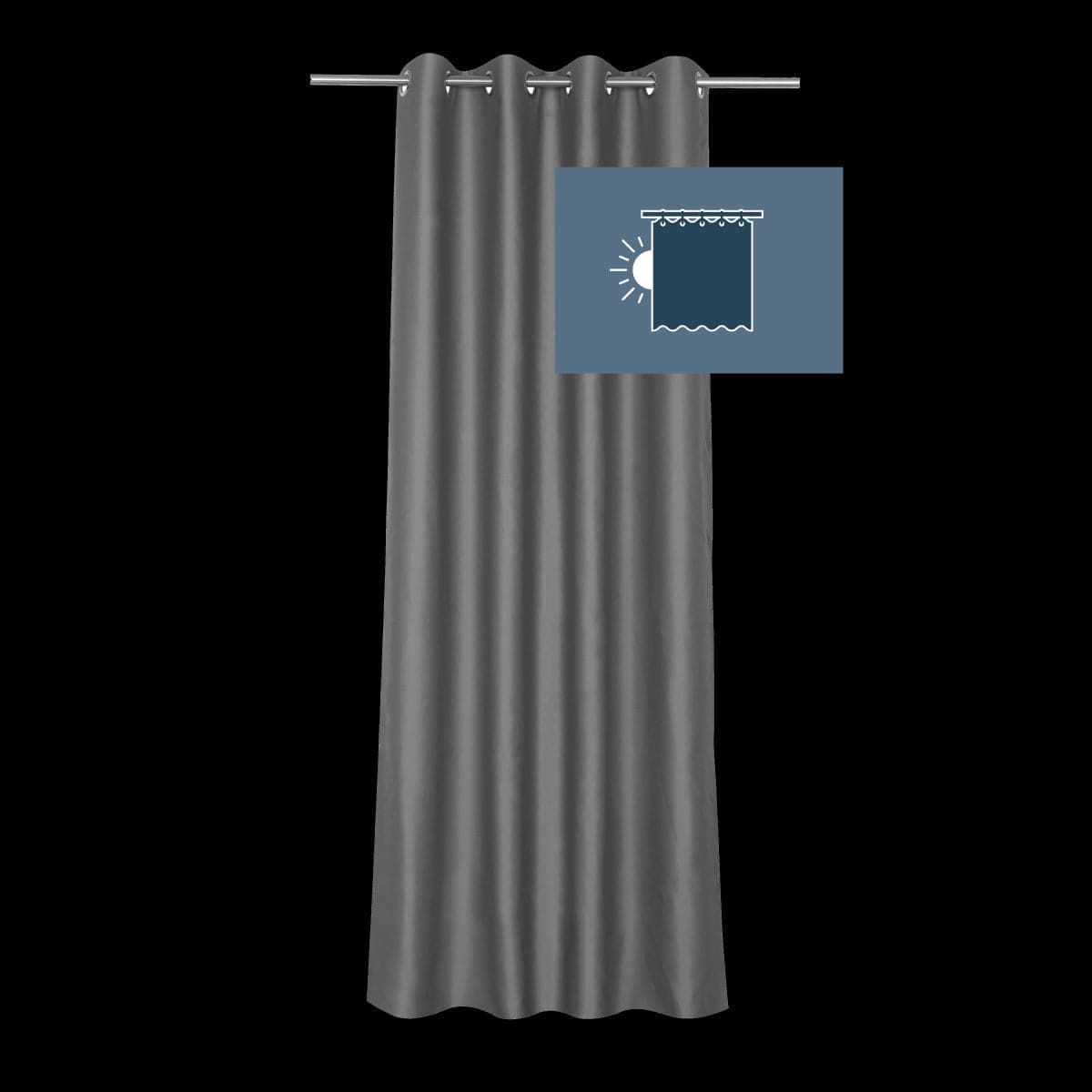 CURTAIN ALYCIA BLACKOUT MOON GREY 140X280 CM WITH EYELETS - best price from Maltashopper.com BR480000008