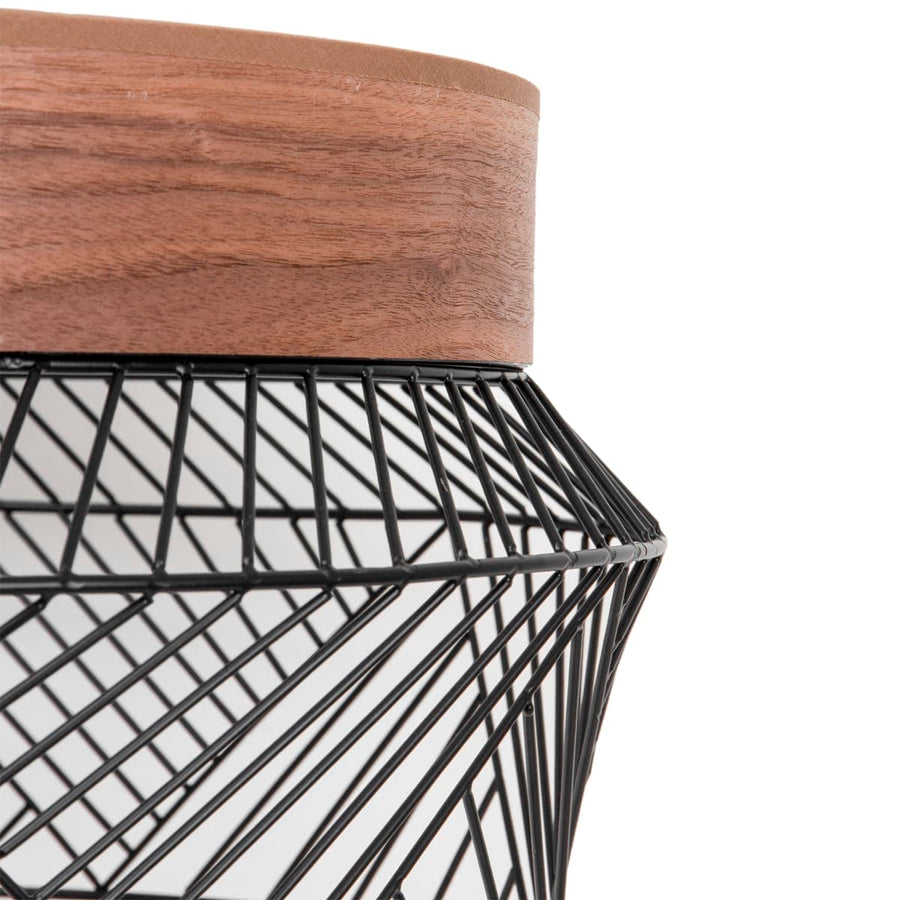 Bricocenter KANEL CHANDELIER WOOD AND METAL BLACK D45CM E27=46W