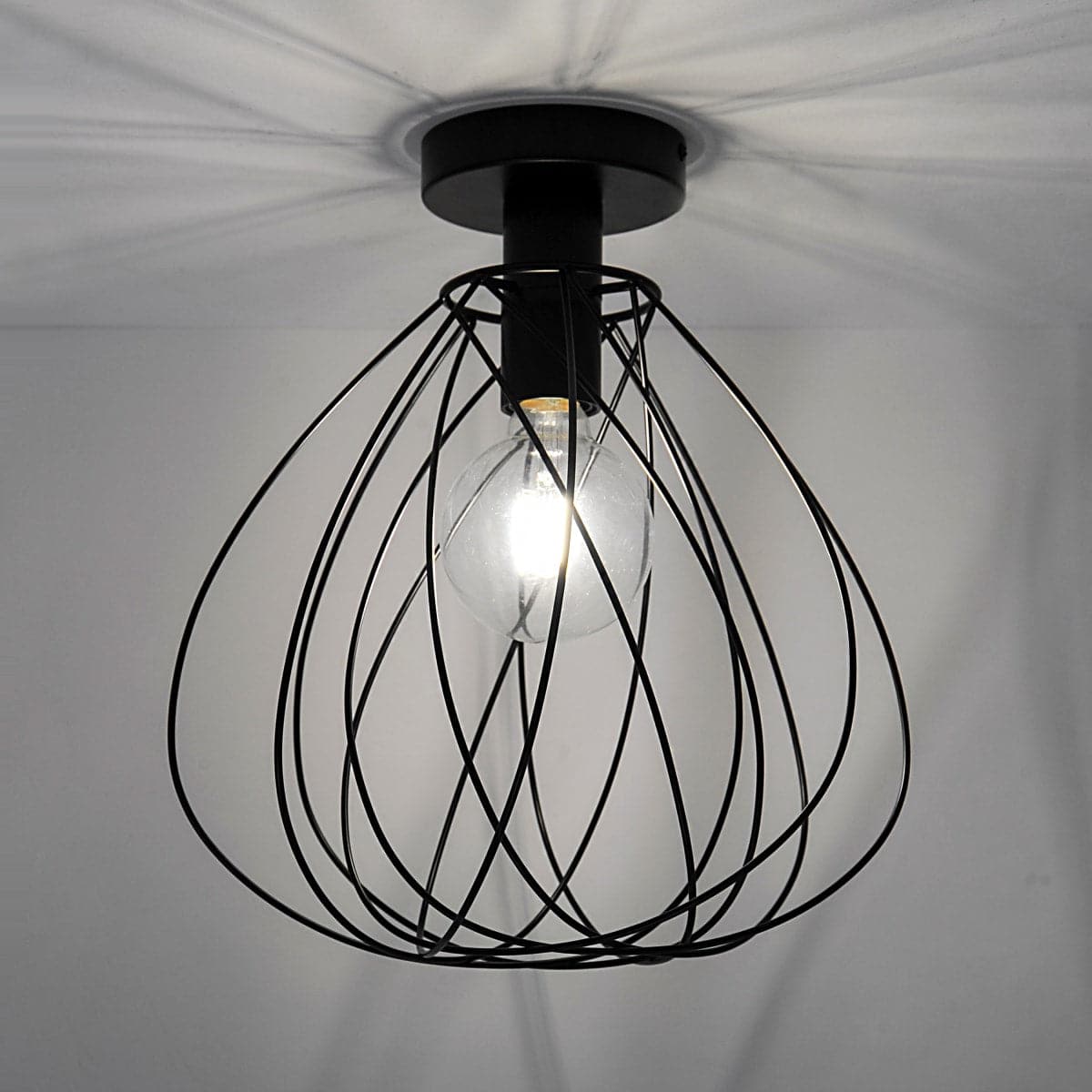 Bricocenter CEILING LAMP MERONE METAL BLACK D32 CM E27=60W