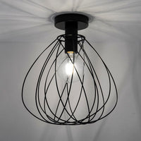 CEILING LAMP MERONE METAL BLACK D32 CM E27=60W - best price from Maltashopper.com BR420008158