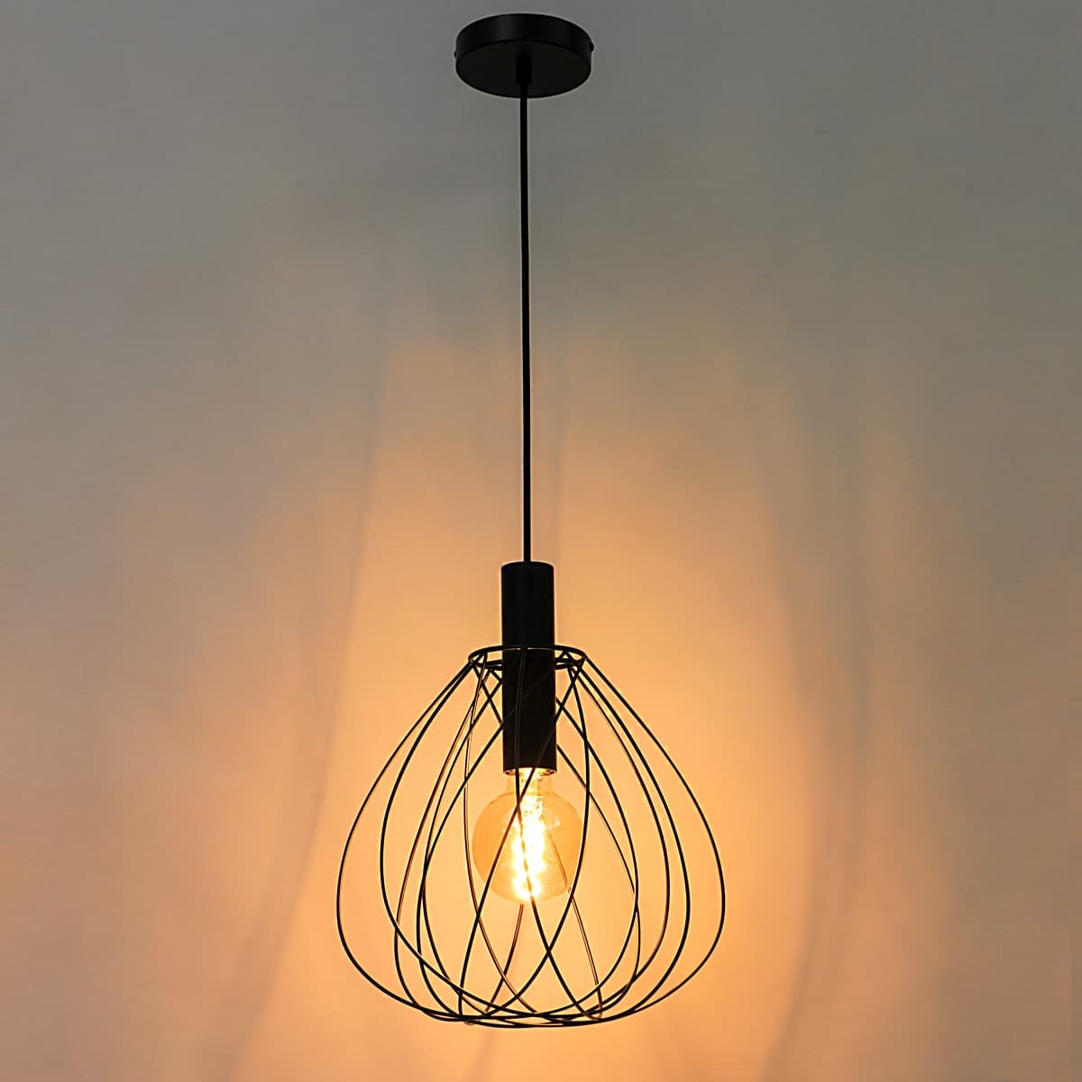 MERONE BLACK METAL CHANDELIER D32 E27=60W - best price from Maltashopper.com BR420006688