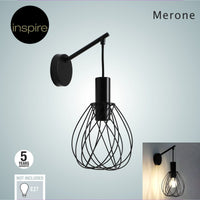 MERONE BLACK METAL WALL LIGHT E27=60W - Premium  from Bricocenter - Just €36.99! Shop now at Maltashopper.com
