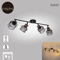 FARETTI KANEL METAL BLACK 12x14cm 4XE27=46W - Premium Lamps from Bricocenter - Just €88.99! Shop now at Maltashopper.com
