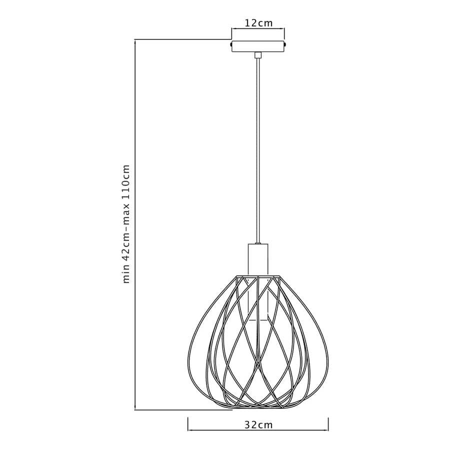 Bricocenter MERONE BLACK METAL CHANDELIER D32 E27=60W