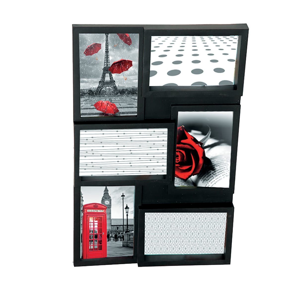 MULTIFOTO EASY 28X44 CM 6 PLACES PVC BLACK - best price from Maltashopper.com BR480005819