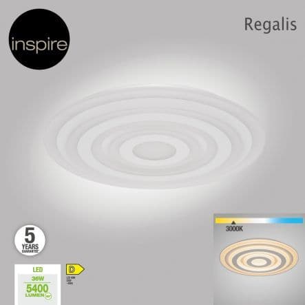 REGALIS METAL CEILING LAMP WHITE D50 LED 4000LM NATURAL LIGHT - best price from Maltashopper.com BR420006691