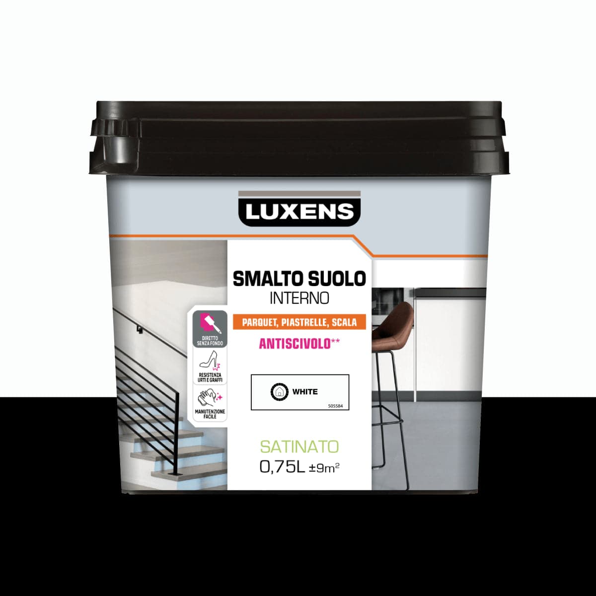 LUXENS WHITE SATIN INTERIOR FLOOR ENAMEL 0.75 L - best price from Maltashopper.com BR470001592