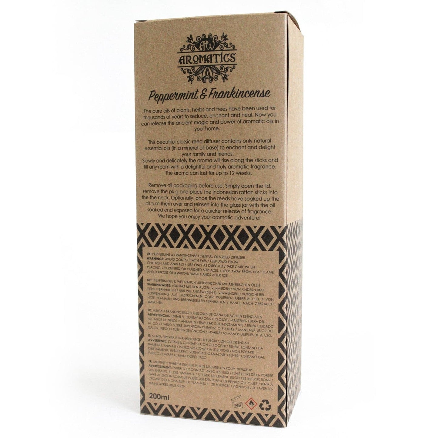 200ml Peppermint & Frankincense Essential Oil Reed Diffuser - best price from Maltashopper.com RDEO-12