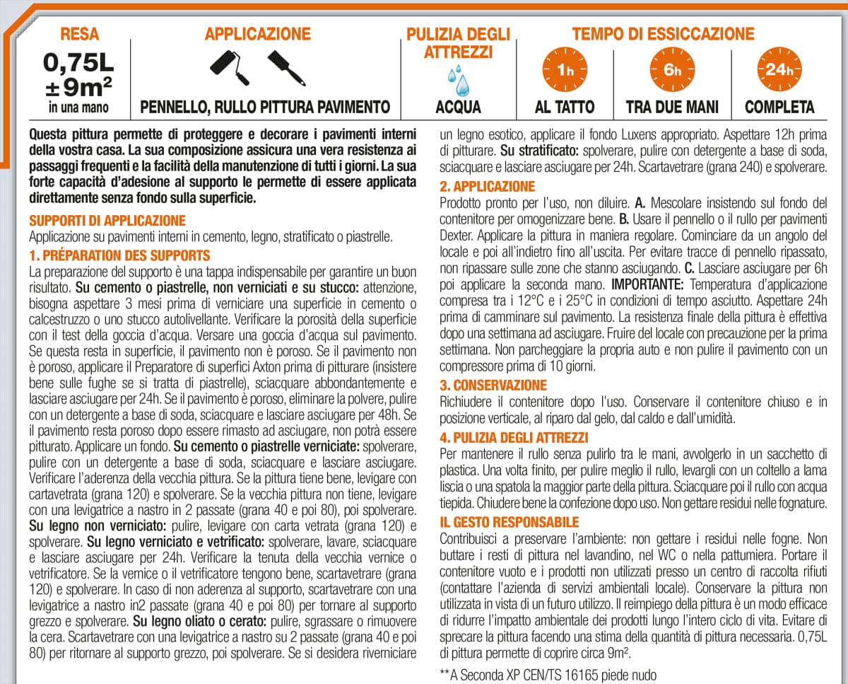 LUXENS FOSSIL SATIN INTERIOR FLOOR ENAMEL 3 L 0.75 - best price from Maltashopper.com BR470001595