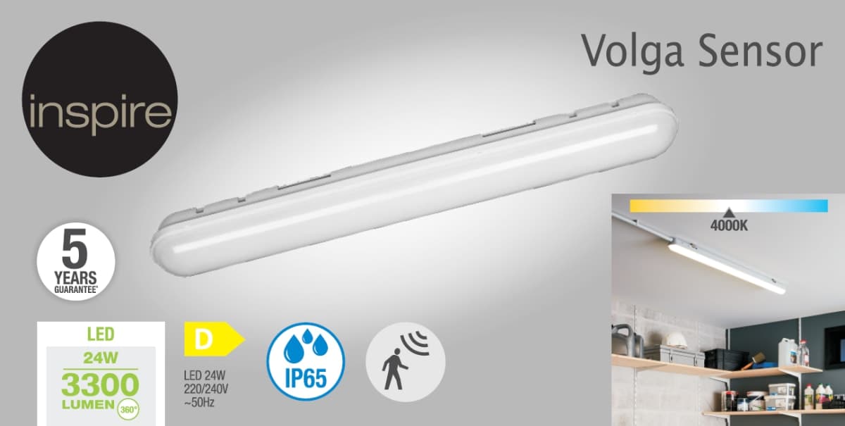 Bricocenter REGLETTE VOLGA 120CM LED 28W NATURAL LIGHT IP65 WITH MOTION SENSOR