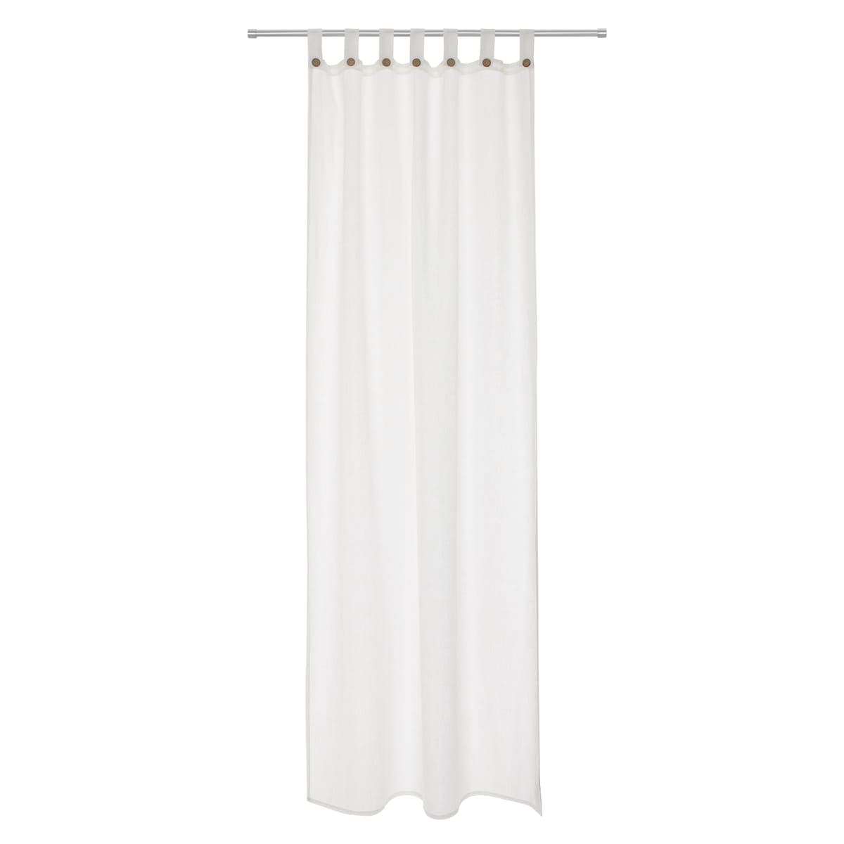 Bricocenter CHARLINA WHITE OPAQUE CURTAIN 140X280 WITH LOOPS AND BUTTONS