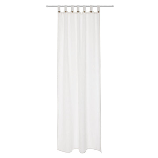 CHARLINA WHITE OPAQUE CURTAIN 140X280 WITH LOOPS AND BUTTONS