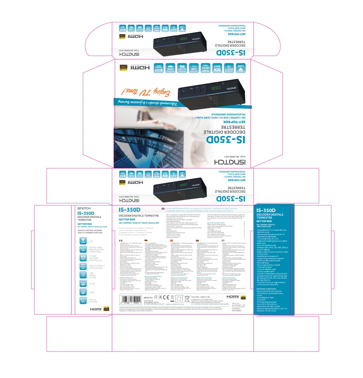 DIGITAL TERRESTRIAL DVB-T2 ISNATCH IS-350D DECODER