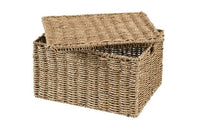 SEAGRASS Storage basket L with natural lid H 23.5 x W 42 x D 31 cm - best price from Maltashopper.com CS664419