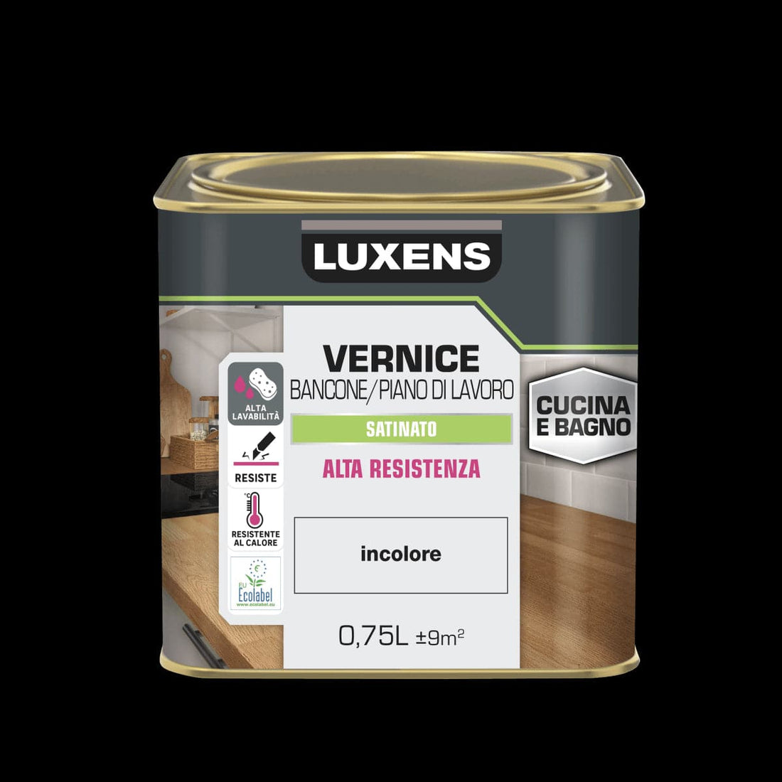 KITCHEN AND BATHROOM FLOOR PAINT COLOURLESS SATIN 0.75 L LUXENS - best price from Maltashopper.com BR470004820
