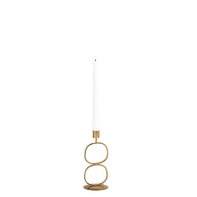 OVAL Golden candle holder H 18.5 cm - Ø 8.4 cm - best price from Maltashopper.com CS634193