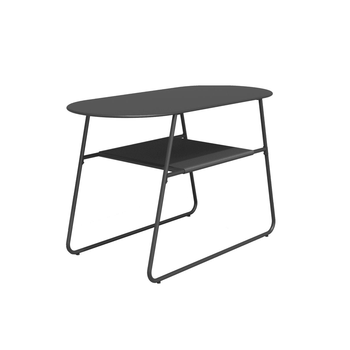 DUO TABLE NATERIAL steel and wicker 55X120X72H cm anthracite