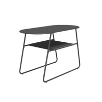 DUO TABLE NATERIAL steel and wicker 55X120X72H cm anthracite - best price from Maltashopper.com BR500013656