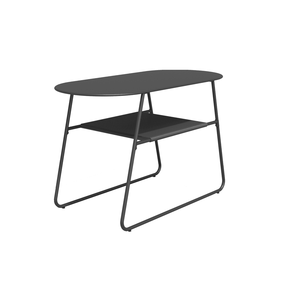 Bricocenter DUO TABLE NATERIAL steel and wicker 55X120X72H cm anthracite