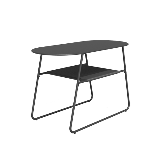 DUO TABLE NATERIAL steel and wicker 55X120X72H cm anthracite - best price from Maltashopper.com BR500013656