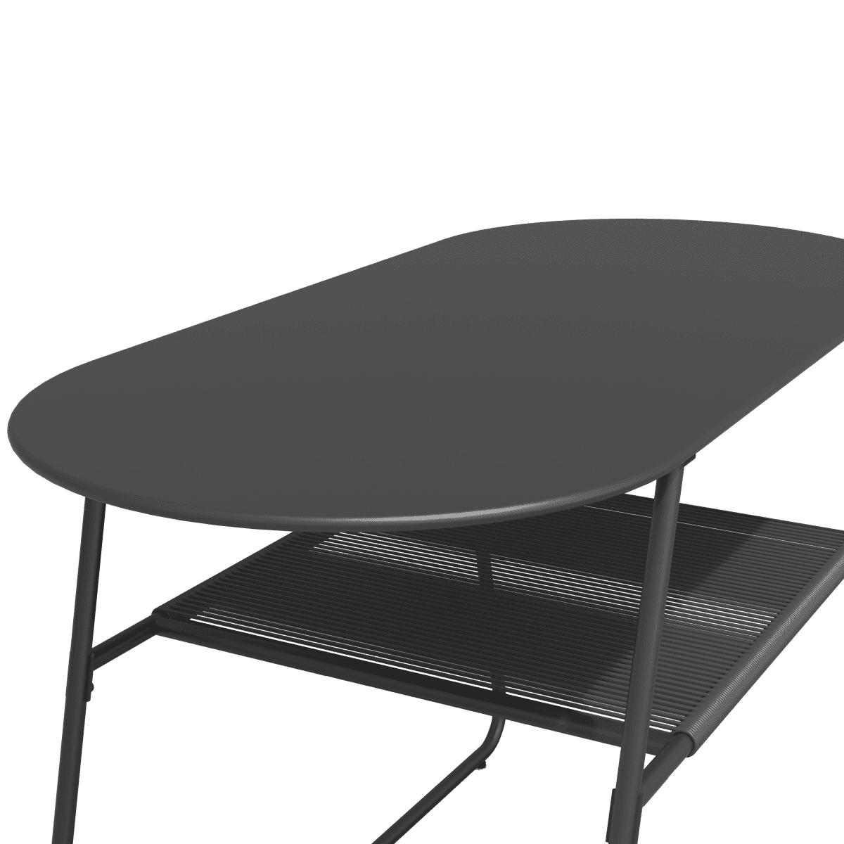 DUO TABLE NATERIAL steel and wicker 55X120X72H cm anthracite - Premium Garden Tables from Bricocenter - Just €195.99! Shop now at Maltashopper.com
