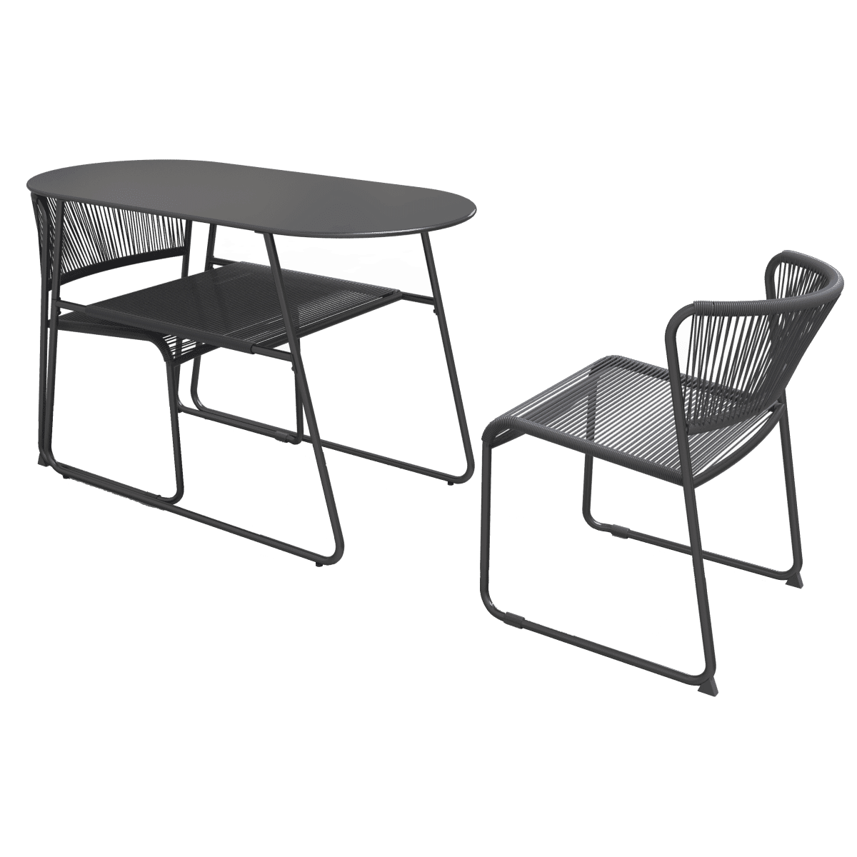 ARMCHAIR DUO NATERIAL Steel and wicker 50X59X71.5H cm anthracite - Premium Garden Chairs from Bricocenter - Just €69.99! Shop now at Maltashopper.com