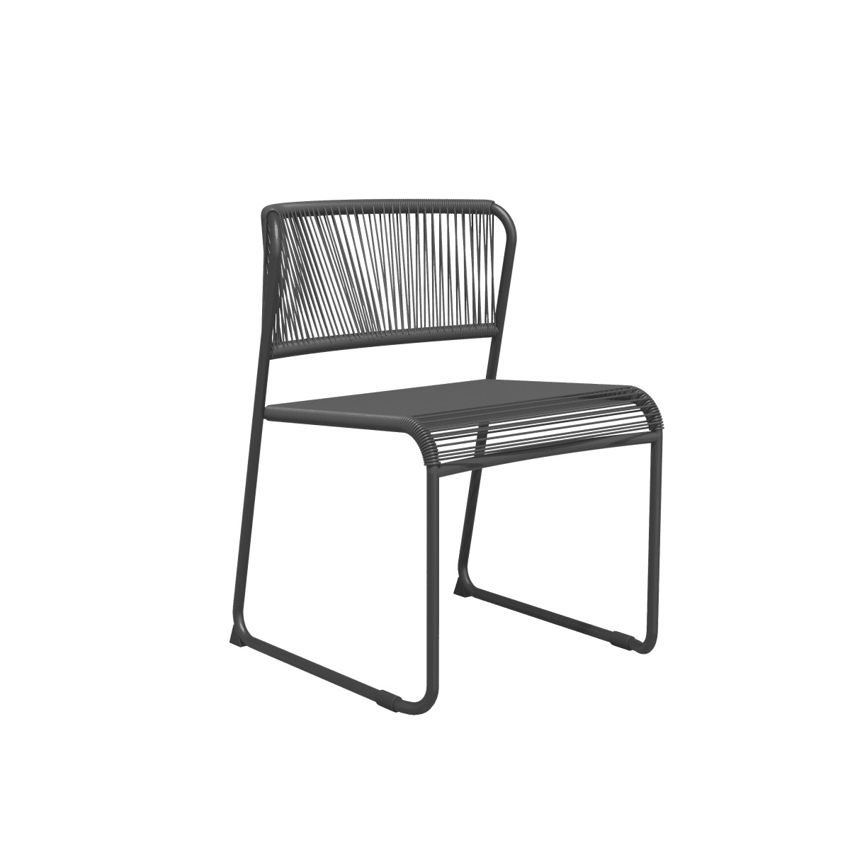 ARMCHAIR DUO NATERIAL Steel and wicker 50X59X71.5H cm anthracite