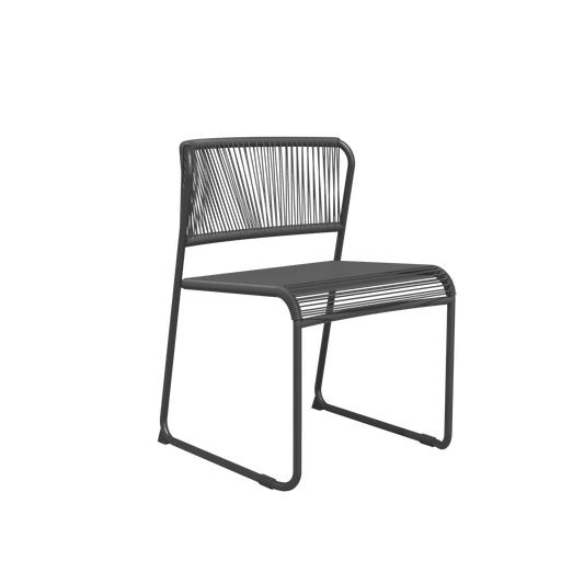 ARMCHAIR DUO NATERIAL Steel and wicker 50X59X71.5H cm anthracite - best price from Maltashopper.com BR500013655