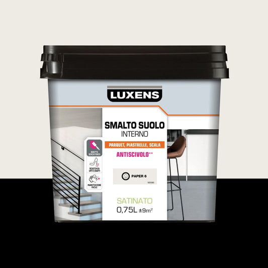 LUXENS PAPER 6 LT 0.75 SATIN INTERIOR FLOOR ENAMEL - best price from Maltashopper.com BR470001593