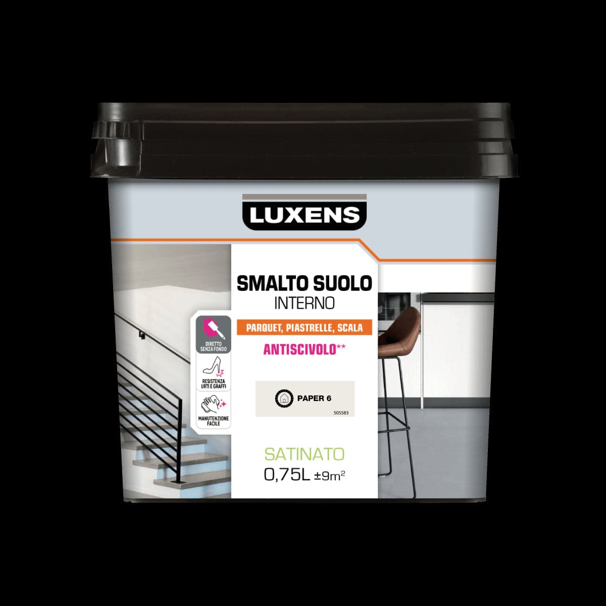 LUXENS PAPER 6 LT 0.75 SATIN INTERIOR FLOOR ENAMEL - best price from Maltashopper.com BR470001593