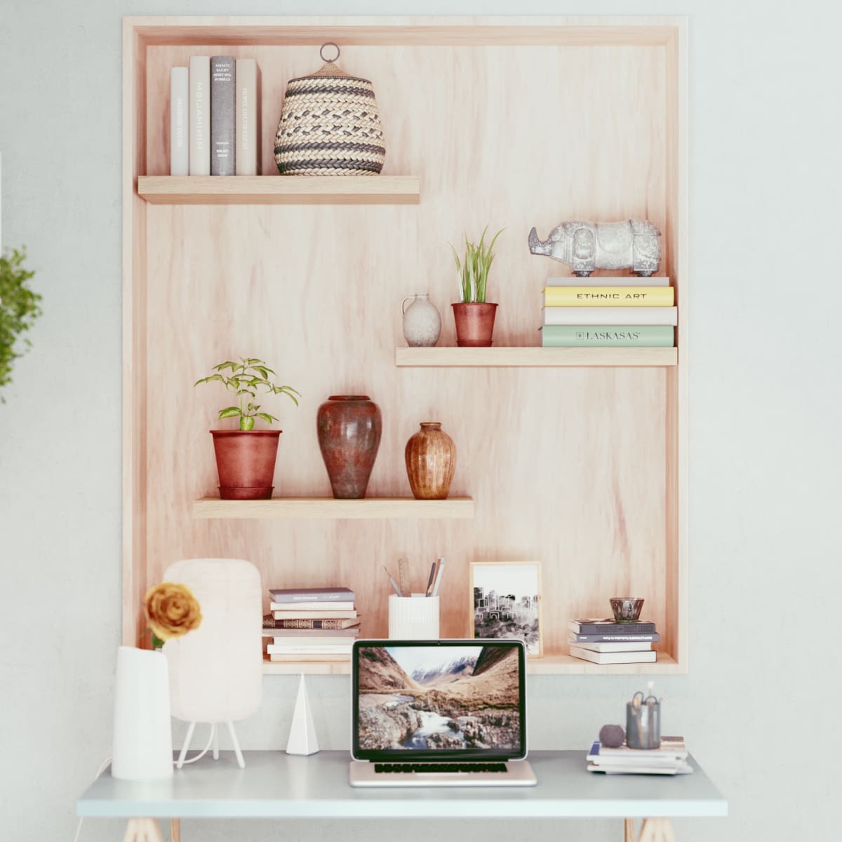 TAMBOURED W60xD23xH3.8CM COLOUR OAK NATURAL - Premium Decorative Shelves from Bricocenter - Just €11.99! Shop now at Maltashopper.com