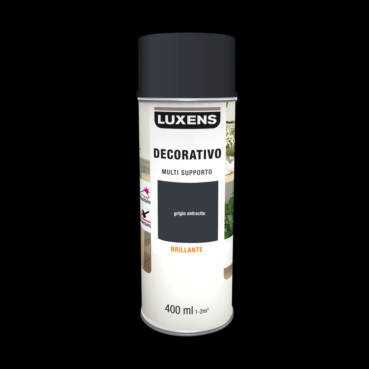 SPRAY ANTHRACITE BRILLIANT SOLVENT 400 ML LUXENS