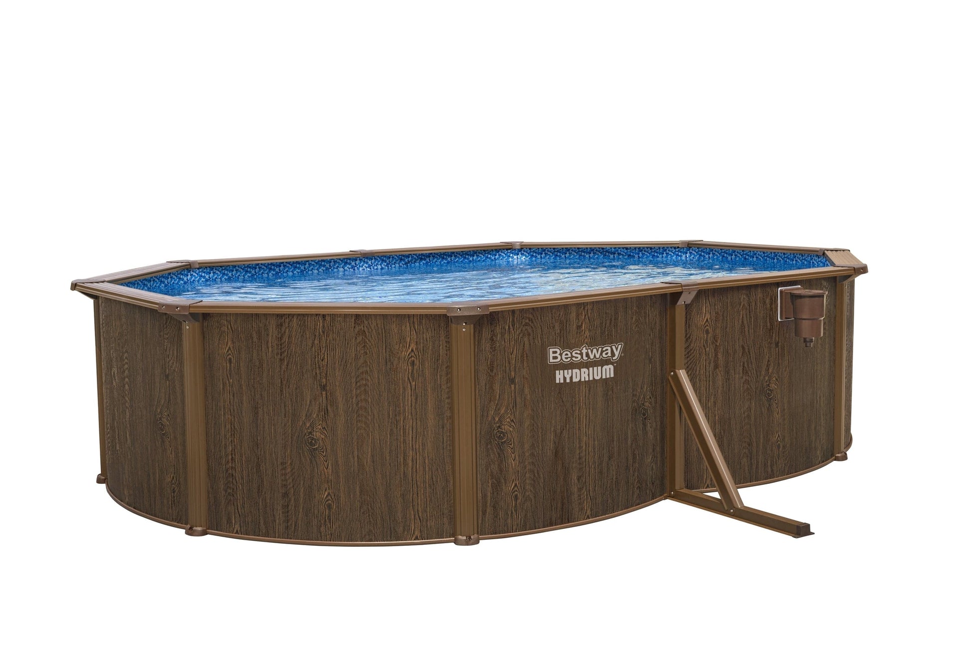 HYDRIUM POOL WOOD OVAL 5X3,60X1,20M SAND FILTER COVER AND BASE MAT - Premium Above Ground Pools from Bricocenter - Just €1957.99! Shop now at Maltashopper.com