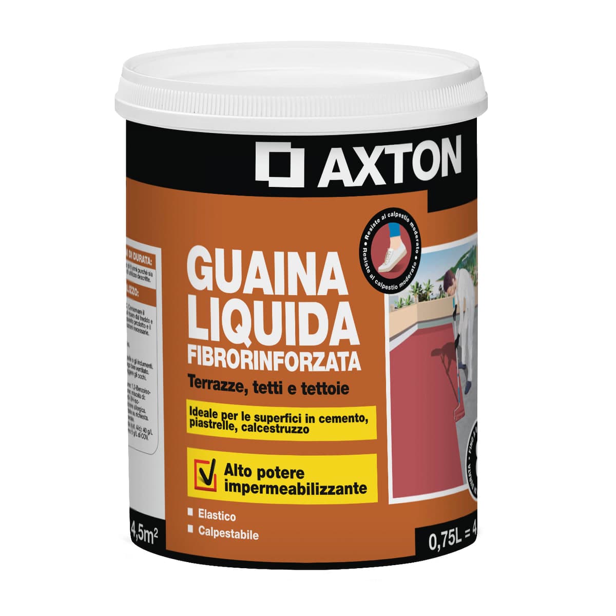 AXTON GREY FIBRE-REINFORCED LIQUID WATERPROOFING MEMBRANE 750 ML