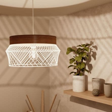 Bricocenter KANEL METAL AND WOOD CHANDELIER WHITE E27=46W