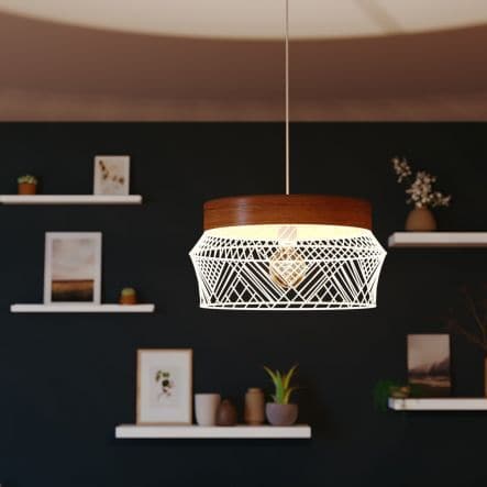 Bricocenter KANEL METAL AND WOOD CHANDELIER WHITE E27=46W