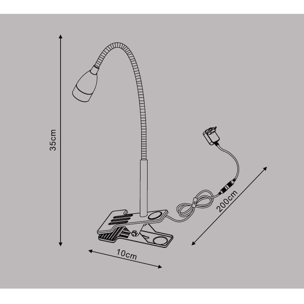 Bricocenter GAO STUDIO LAMP PLASTIC WHITE LED 390LM NATURAL LIGHT WITH CLAMP