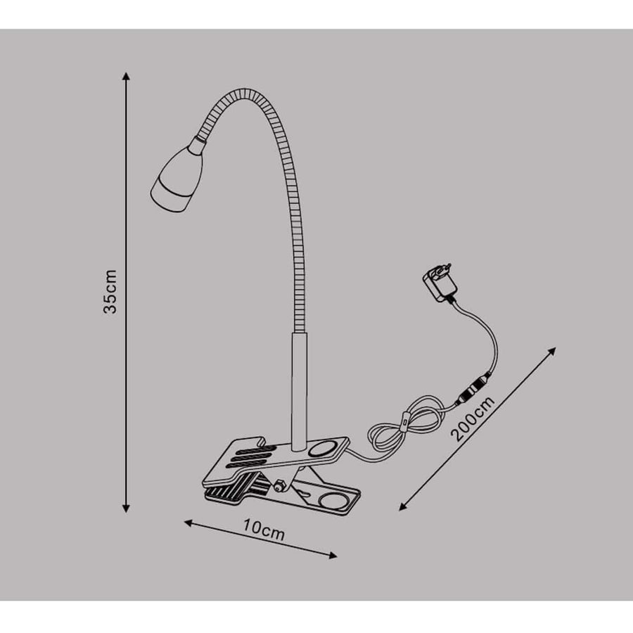 Bricocenter GAO STUDIO LAMP PLASTIC WHITE LED 390LM NATURAL LIGHT WITH CLAMP