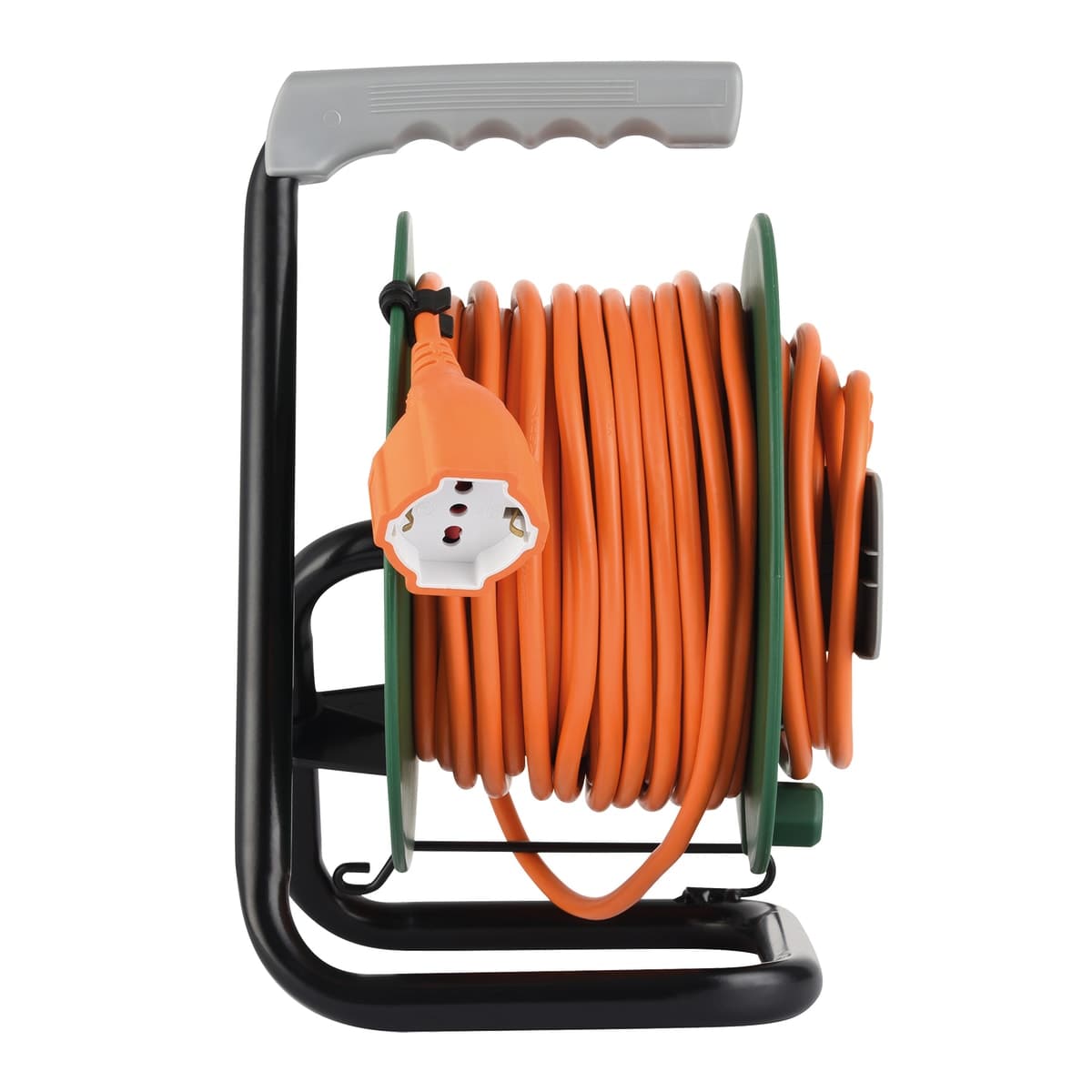 GARDEN CABLE REEL 20MT 16A PLUG 1 UNIVERSAL SOCKET WITH CIRCUIT BREAKER - best price from Maltashopper.com BR420210223