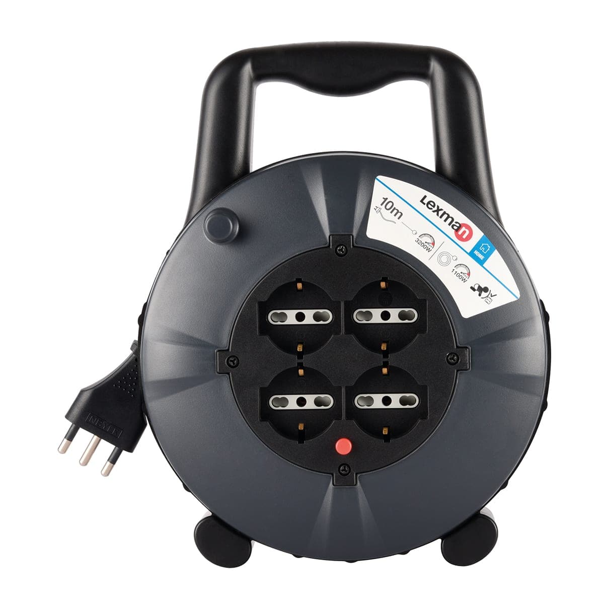 CABLE REEL 10MT PLUG 16A 4 UNIVERSAL SOCKETS WITH THERMAL CIRCUIT BREAKER - best price from Maltashopper.com BR420003054